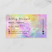 Stijlvolle Holo Opal Branding Logo Modern Script Visitekaartje (Voorkant)