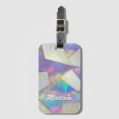 Stijlvolle holografische agaat geometrisch bagagelabel (Voorkant (verticaal))