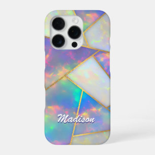 Stijlvolle holografische agaat geometrische Case-M iPhone 16 Pro Hoesje