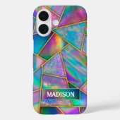 Stijlvolle holografische chic faux goud Case-Mate iPhone case (Achterkant)