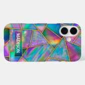 Stijlvolle holografische chic faux goud Case-Mate iPhone case (Achterkant (horizontaal))