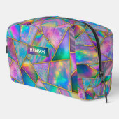 Stijlvolle holografische chic faux goud geometrisc toilettasje (Rechterhoek)