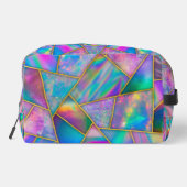 Stijlvolle holografische chic faux goud geometrisc toilettasje (Achterkant)