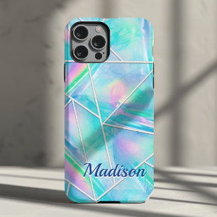 Stijlvolle holografische elegante geometrische iPhone 15 case