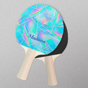 Stijlvolle holografische elegante geometrische tafeltennisbatje