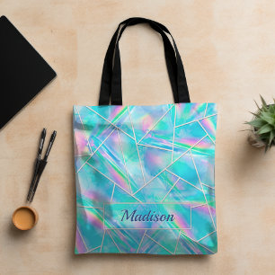 Stijlvolle holografische elegante geometrische tote bag