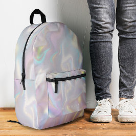 Stijlvolle Holografische Roze Parel Meisje Bedrukte Rugzak