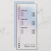 Stijlvolle holografische schoonheidsservice prijsl menu (Voorkant / Achterkant)