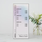 Stijlvolle holografische schoonheidsservice prijsl menu (Staand voorkant)