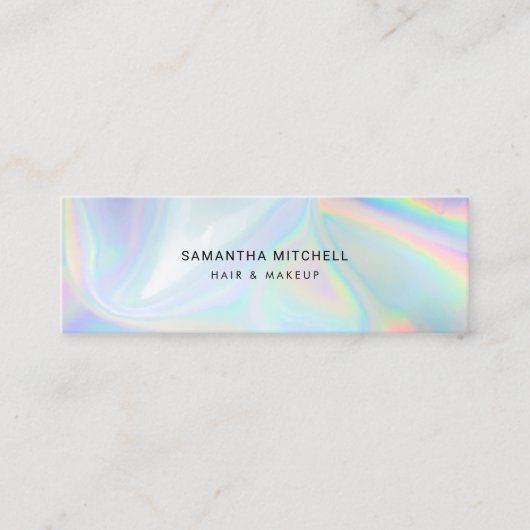 Stijlvolle holografische schoonheidsspecialiste en mini visitekaartje (Voorkant)