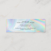 Stijlvolle holografische schoonheidsspecialiste en mini visitekaartje (Achterkant)