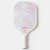 Stijlvolle Holografische Shinny Roze Hart Modern Pickleball Paddle (Achterkant)