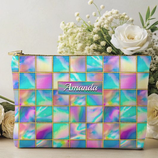 Stijlvolle holografische trendy faux goud geometri etui