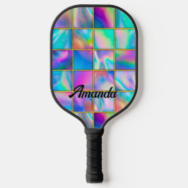 Stijlvolle holografische trendy faux goud geometri pickleball paddle