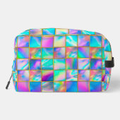 Stijlvolle holografische trendy faux goud geometri toilettasje (Achterkant)