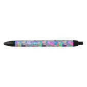 Stijlvolle holografische trendy faux goud geometri zwarte inkt pen (Voorkant)