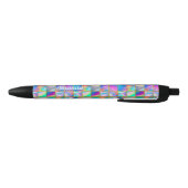 Stijlvolle holografische trendy faux goud geometri zwarte inkt pen (Bodem)