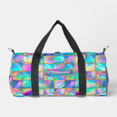 Stijlvolle holografische trendy faux gouden vierka plunjezak (Voorkant)