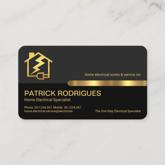 Stijlvolle Home Lightning Electrician Service Visitekaartje (Voorkant)