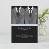 Stijlvolle homobding Elegant Gray Suits Kaart (Staand voorkant)