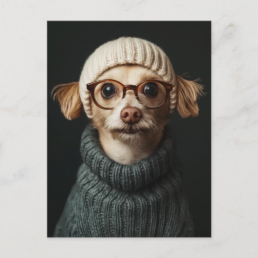Stijlvolle hond in gezellige outfit briefkaart (Voorkant)