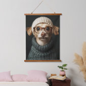 Stijlvolle hond in gezellige outfit hangend wandkleed (Slaapkamer)