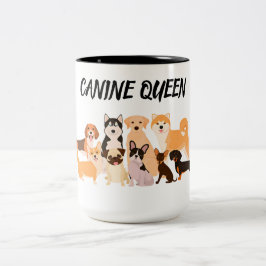 Stijlvolle hond mama tweekleurige koffiemok