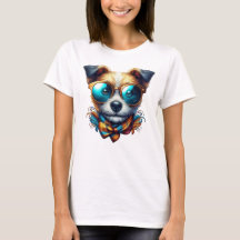Stijlvolle hond met bril Kleurrijke moderne huisdi