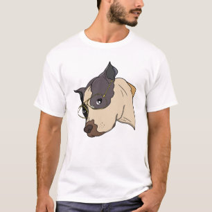 Stijlvolle hond met gouden bril t-shirt