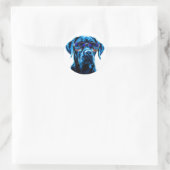 Stijlvolle Hond met reflecterende zonnebril Ronde Sticker (Tas)