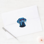 Stijlvolle Hond met reflecterende zonnebril Ronde Sticker (Envelop)