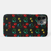 Stijlvolle HOND PAW PRINTS en LIEFDE HARTEN Monogr Case-Mate iPhone Case (Achterkant (horizontaal))