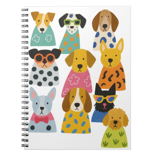 Stijlvolle honden Grappig Pet Lover Gift Notitieboek (Voorkant)