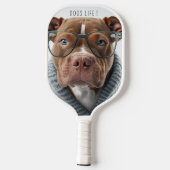Stijlvolle hondenfoto grappig modern pickleball paddle (Achterkant)