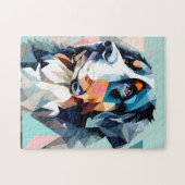 Stijlvolle hondenportret bernese berg legpuzzel (Horizontaal)