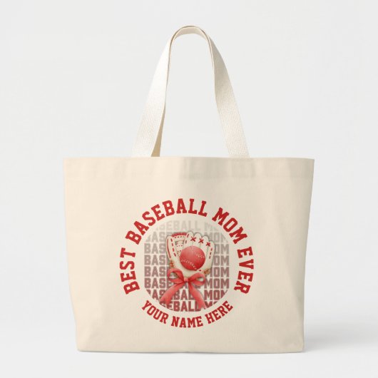 Stijlvolle HONKBAL MAM Aangepaste naam Grote Tote Bag (Voorkant)