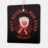 Stijlvolle HONKBAL MAM Aangepaste naam Keramisch Ornament (Links)