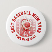 Stijlvolle HONKBAL MAM Aangepaste naam Ronde Button 7,6 Cm (Voorkant)