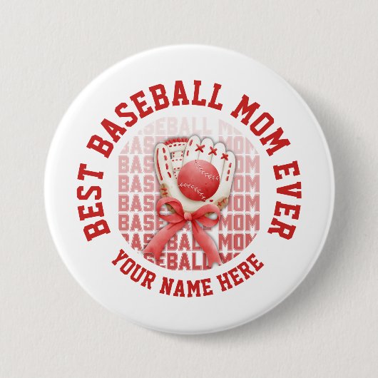 Stijlvolle HONKBAL MAM Aangepaste naam Ronde Button 7,6 Cm (Voorkant)