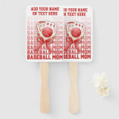 Stijlvolle HONKBAL MAM Custom Name Moederdag Handwaaier (Voorkant en achterkant)
