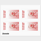 Stijlvolle HONKBAL MAM Custom Name Moederdag Rechthoekige Sticker (Vel)