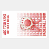 Stijlvolle HONKBAL MAM Custom Name Moederdag Rechthoekige Sticker (Voorkant)