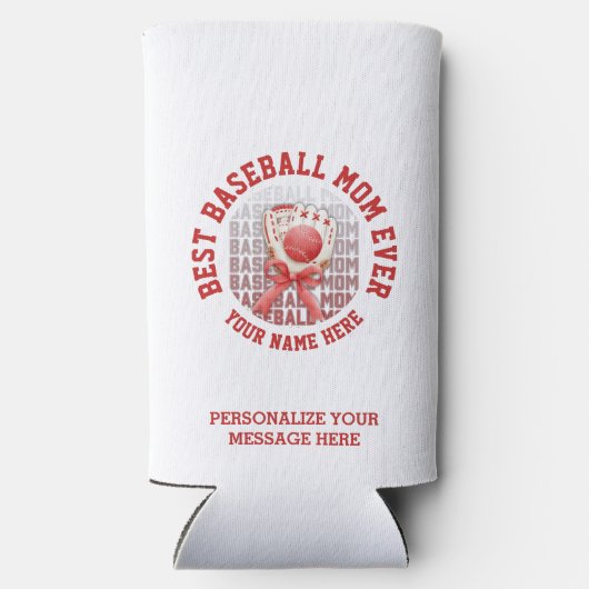 Stijlvolle HONKBAL MAM Custom Name Moederdag Seltzer Blikjeskoeler (Achterkant)