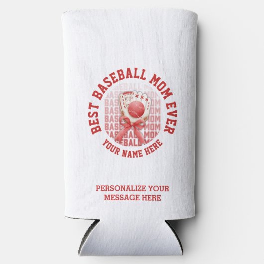 Stijlvolle HONKBAL MAM Custom Name Moederdag Seltzer Blikjeskoeler (Voorkant)