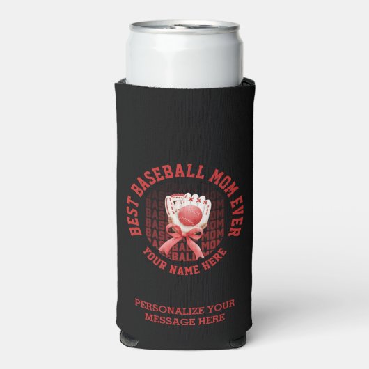 Stijlvolle HONKBAL MAM Custom Name Moederdag Seltzer Blikjeskoeler (Seltzer Voorkant)