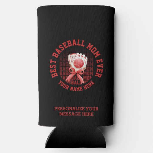 Stijlvolle HONKBAL MAM Custom Name Moederdag Seltzer Blikjeskoeler (Achterkant)