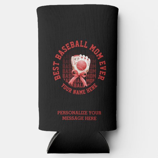 Stijlvolle HONKBAL MAM Custom Name Moederdag Seltzer Blikjeskoeler (Voorkant)