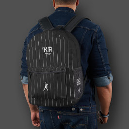 Stijlvolle honkbal zwart wit strepen sportief bedrukte rugzak