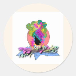 Stijlvolle hoofdtooi  ronde sticker