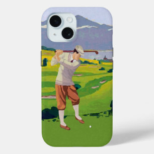 Stijlvolle Hooglanden Golfscène Art iPhone 15 Case